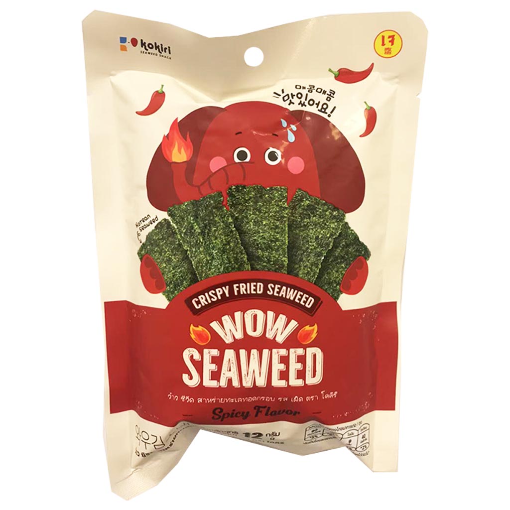 Kokiri Wow Seaweed Spicy 12g ~ 哇象酥脆海苔香辣味 12g