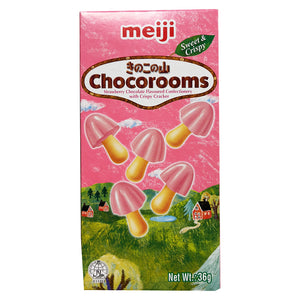 Meiji Chocoroom Strawberry and Cracker 36g ~ 明治巧克力草莓味 蘑菇造型 36g