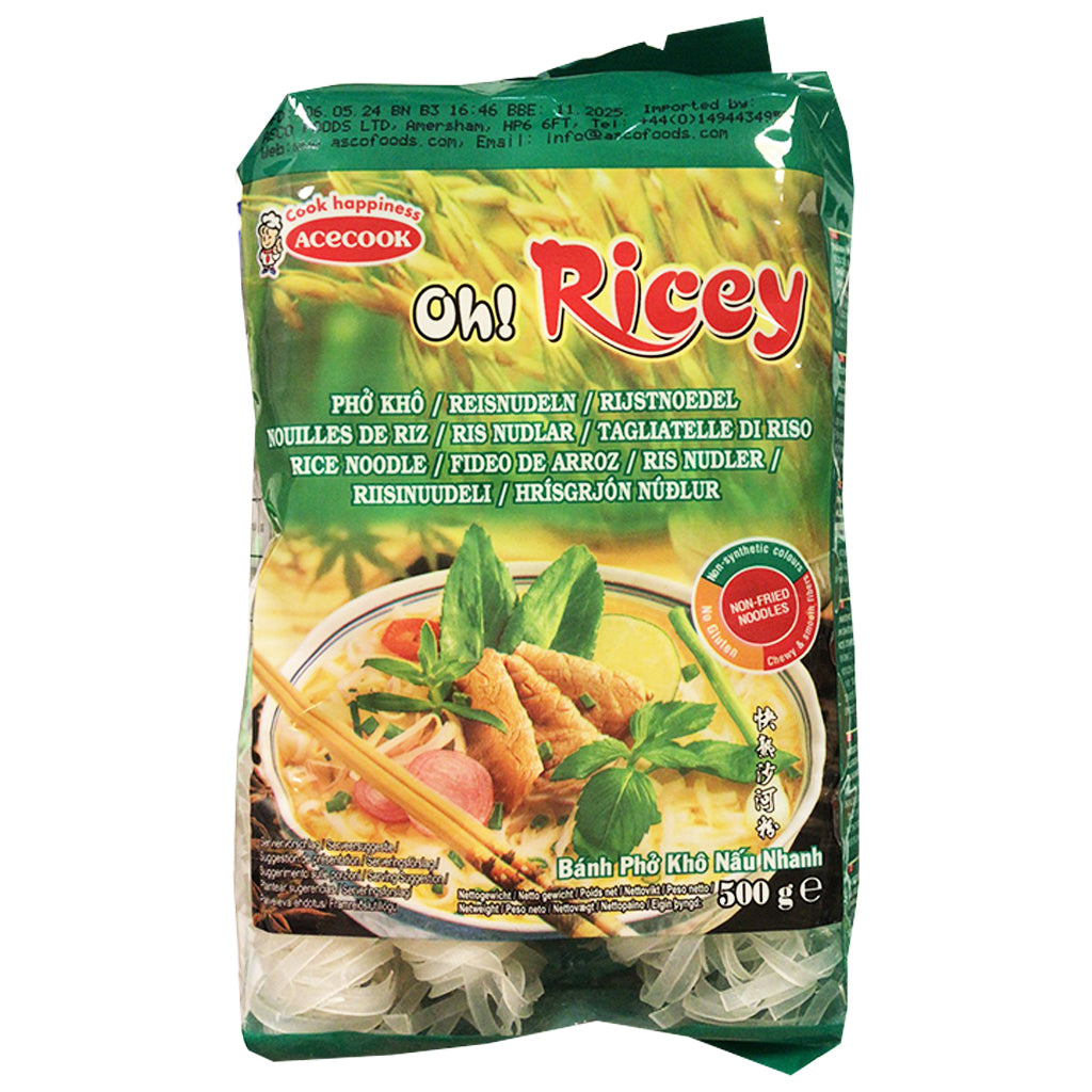 Acecook Oh Ricey Dried Rice Noodle 500g ~ Oh Ricey快熟沙河粉 500g