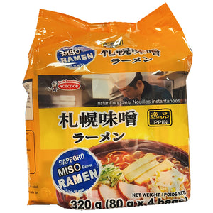 Acecook Ippin Noodle Miso Flavour 320g ~ Acecook Ippin Noodle 札幌味噌 320g