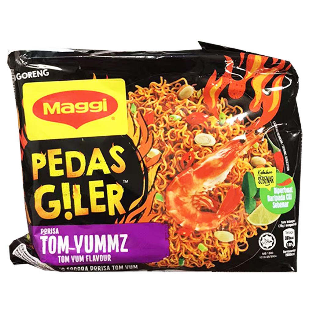 Maggi Pedas Giler Tom Yummz Multi 380g ~ 美極5包裝麵辣東陰 380g