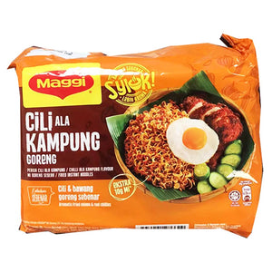 Maggi Cili Kampung Goreng Multi 445g ~ 美極5包裝麵炒麵 445g