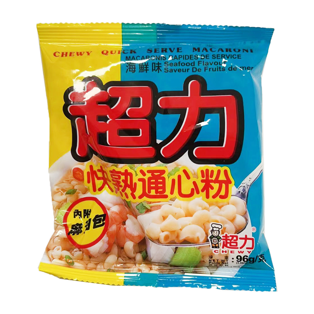 Chewy Macaroni Seafood Flavour 96g ~ 超力海鲜快熟通心粉 96g