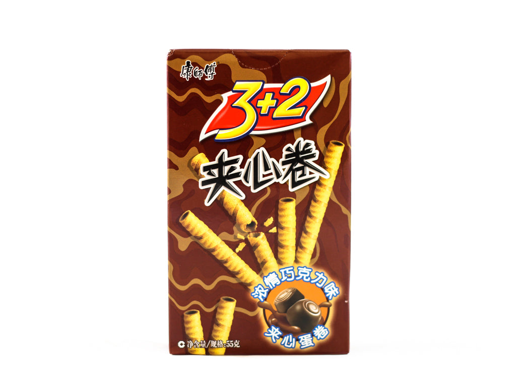 Master Kong 3+2 Cookie Roll Chocolate Flavour 55g ~ 康师傅朱古力夹心卷 55g