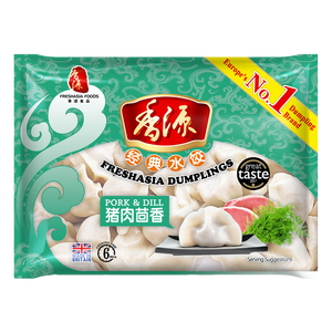 Freshasia Pork & Dill Dumplings 410g ~ 香源猪肉茴香水饺 410g