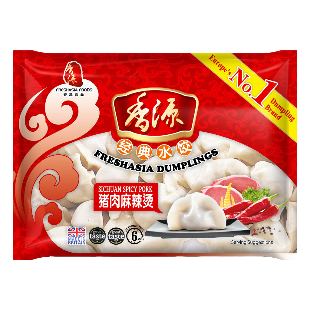 Freshasia Sichuan Spicy Pork Dumplings 410g ~ 香源猪肉麻辣烫水饺 410g