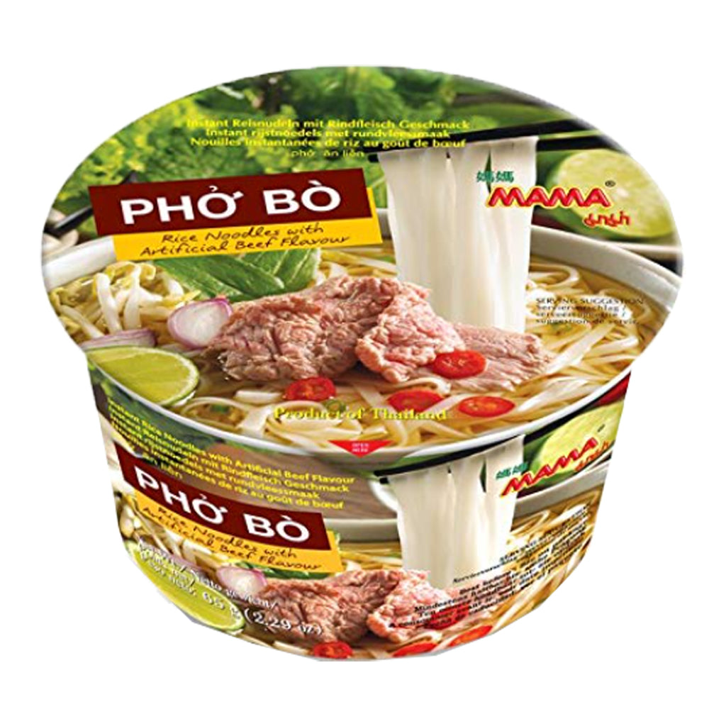 Mama Pho Bo Beef Flavour Rice Noodles 65g ~ 妈妈越南牛肉汤碗面 65g
