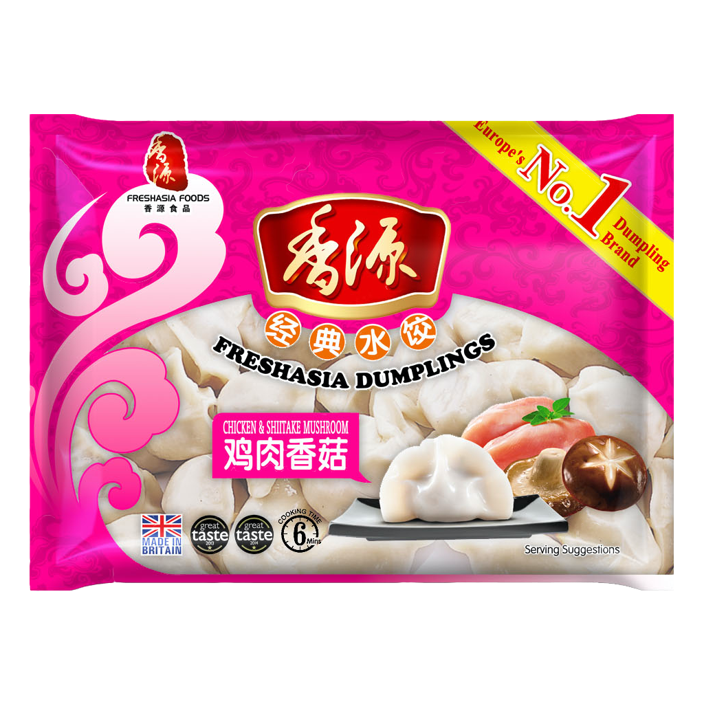 Freshasia Chicken and Mushroom Dumplings 410g ~ 香源鸡肉香菇水饺 410g