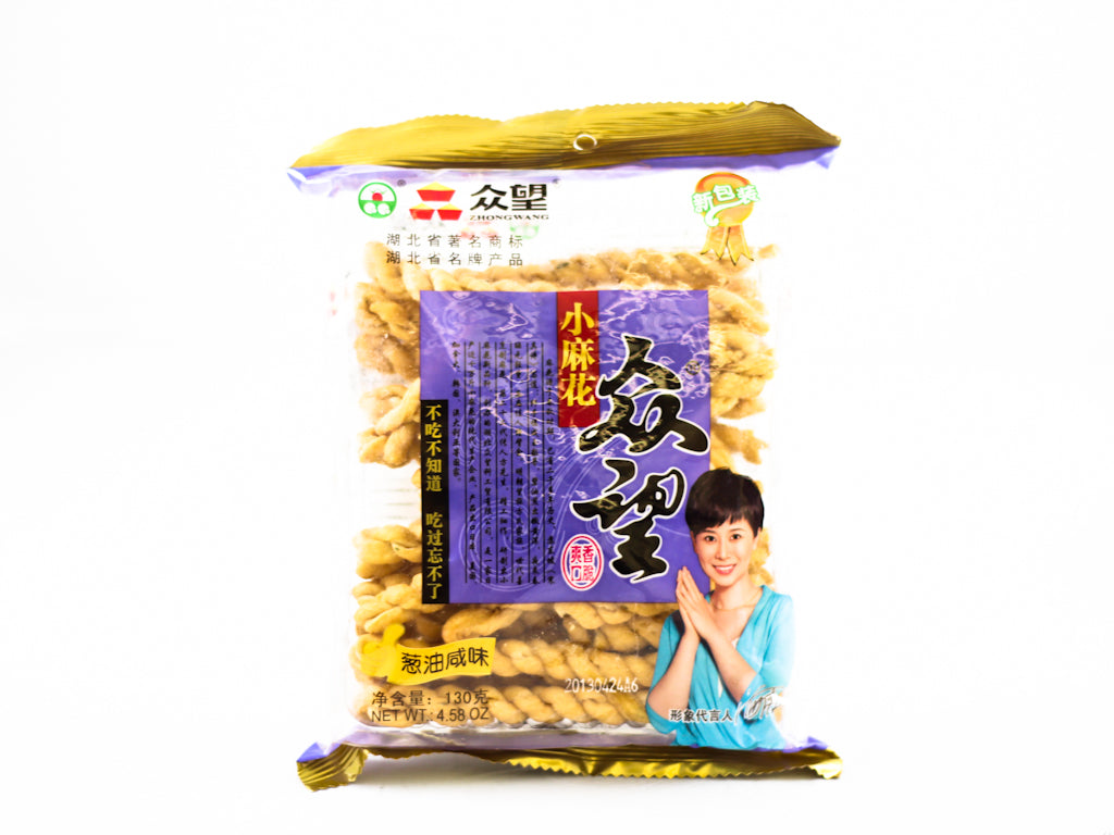 Zhong Wang Fried Dough Twist Saltly Shallot Flavour 130g ~ 众望小麻花 葱油咸味 130g