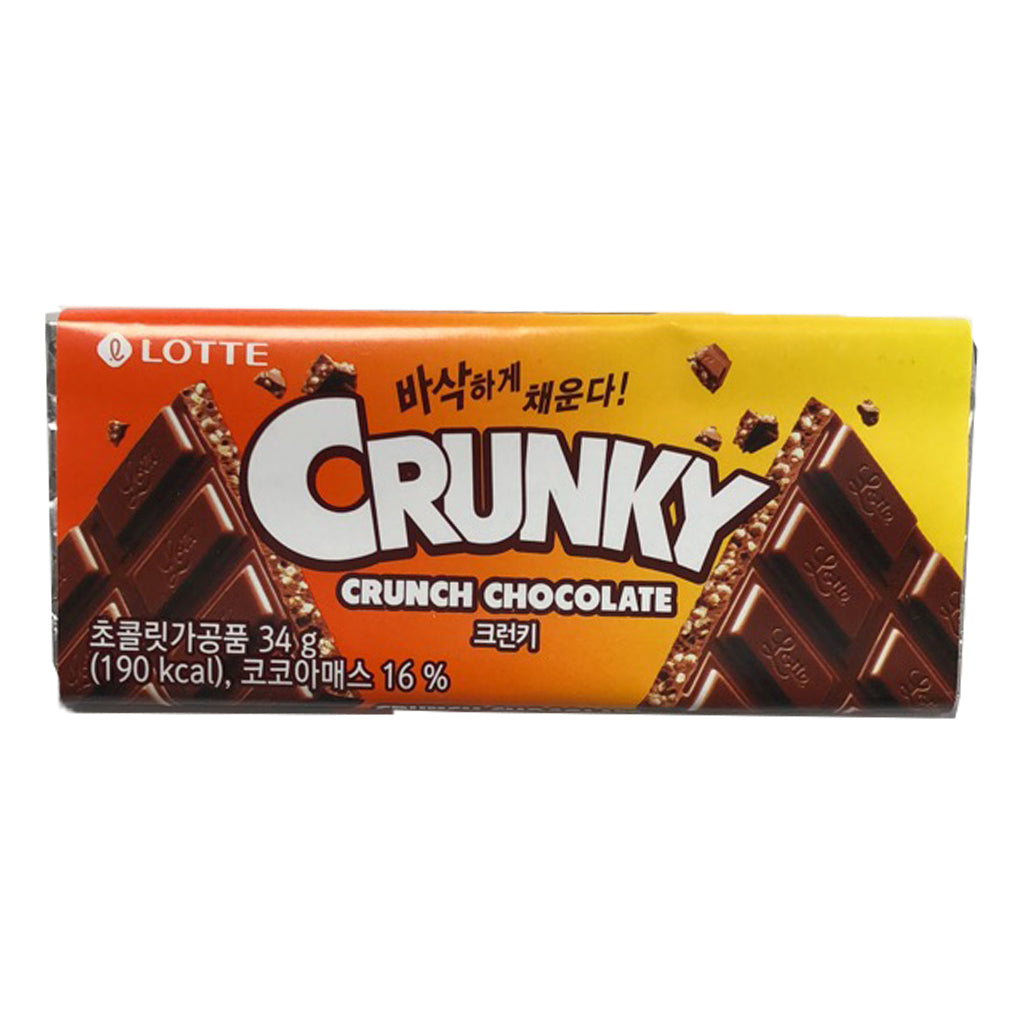 Lotte Crunky Chocolate 34g ~ 乐天巧克力块 40克