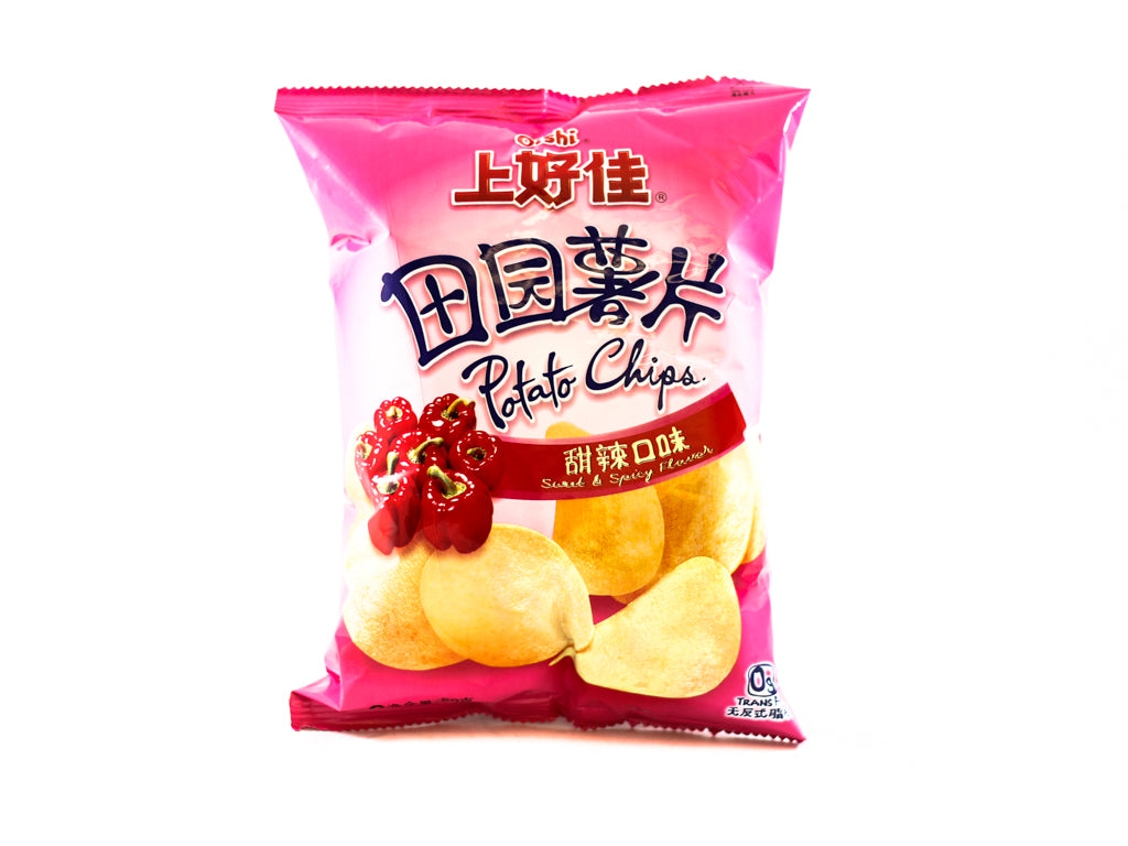 Oishi Potato Chips Sweet Spicy Flavour 50g ~ 上好佳田园薯片甜辣口味 50g