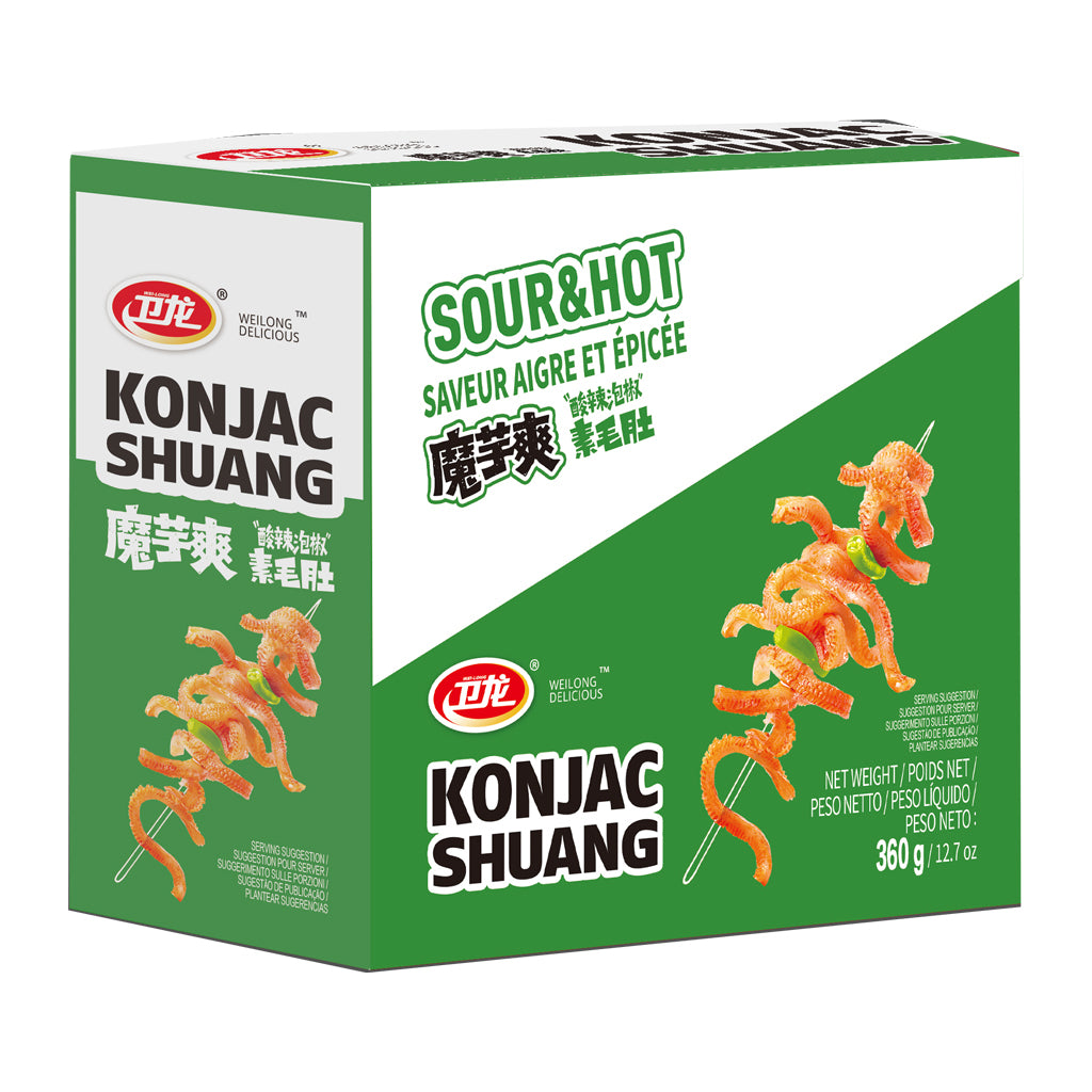 Weilong Konjac Strips-Sour Hot Flavour  360g ~ 衛龍魔芋爽 酸辣素毛肚 360g