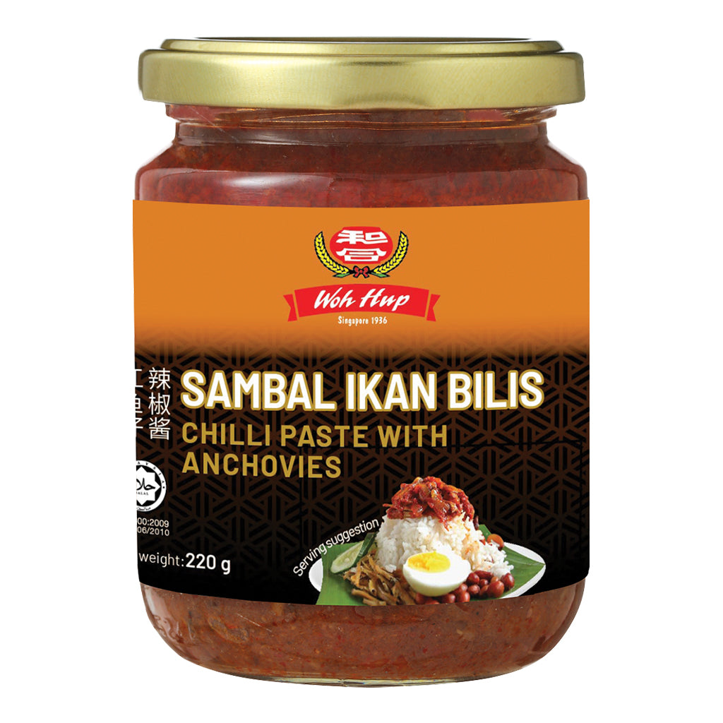 Woh Hup Sambal Chilli Paste With Anchovy 220g ~ 和合江魚仔辣椒醬 220g