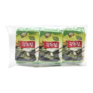 Kwangcheonkim Dosirak Olive Oil Green Tea Seaweed 3x5g ~ Kwangcheonkim 广川青海苔 包飯紫菜 橄欖油綠茶味 3x5g