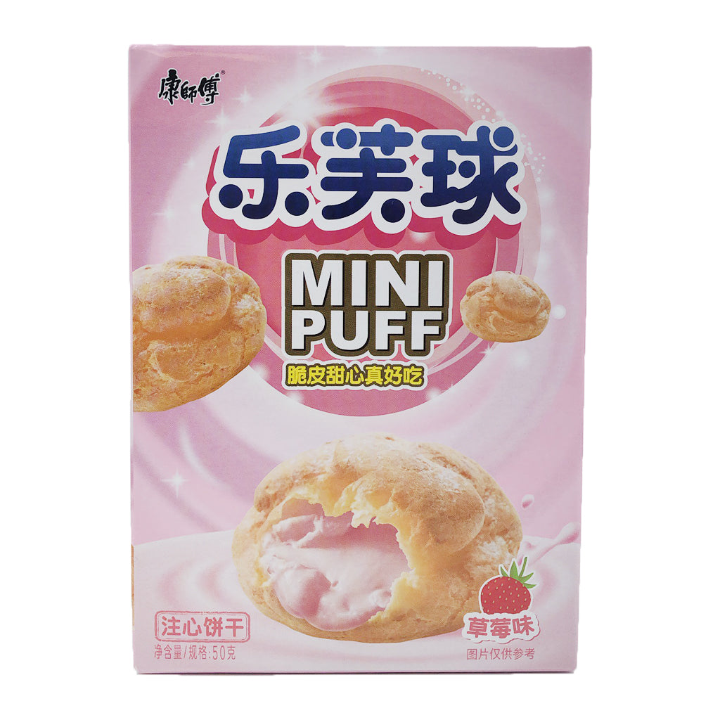Master Kong Mini Puff Strawberry Flavour ~ 康师傅 乐芙球 草莓味