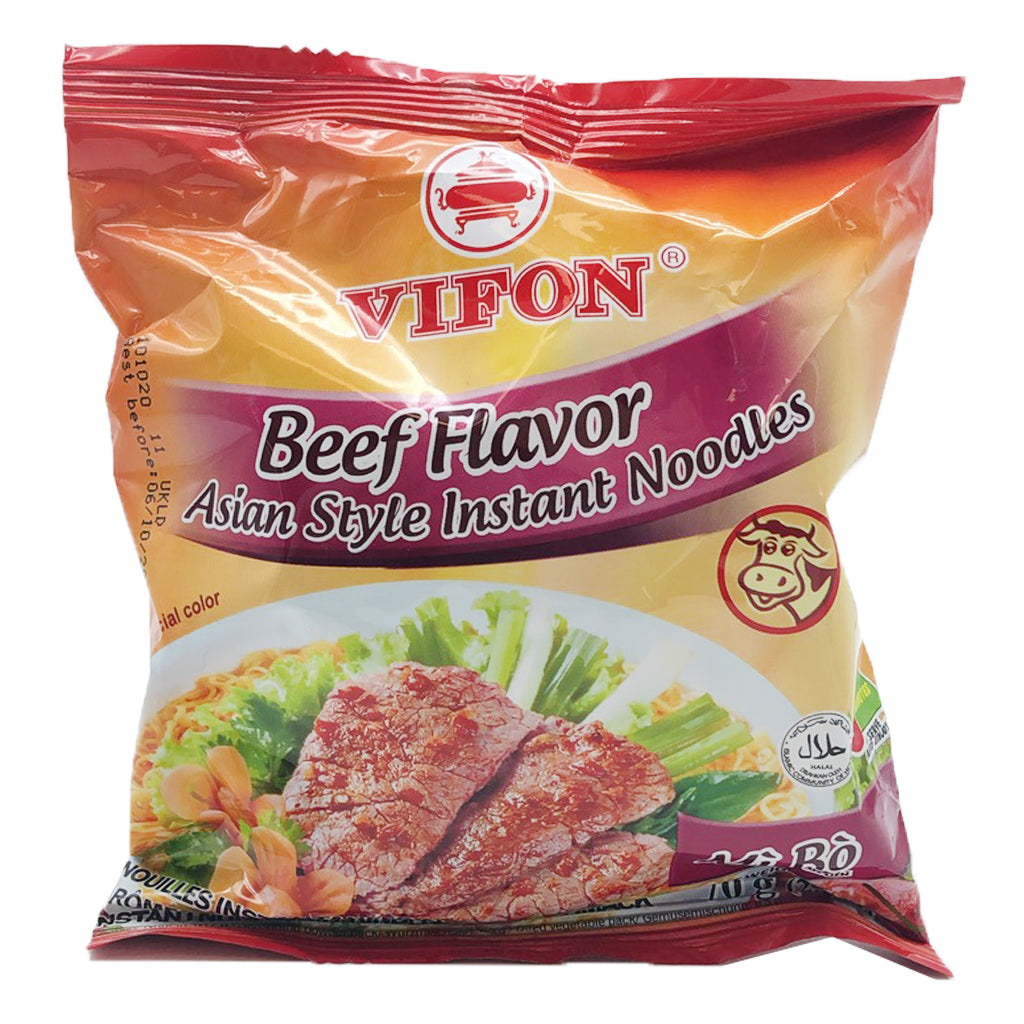 Vifon Asian Style Instant Noodle Beef Flavour 70g ~ Vifon 亚洲风味牛肉面 70g