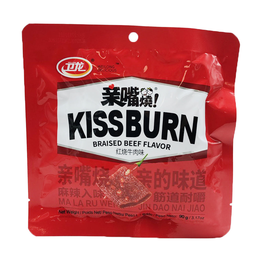 Weilong Kiss Burn Gluten Braised Beef Flavour 90g ~ 卫龙亲嘴烧 红烧牛肉味 90g
