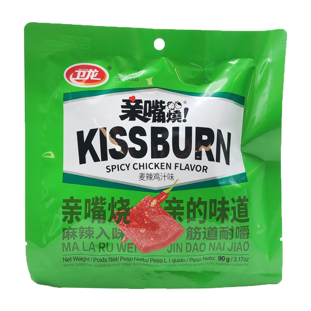 Weilong Kiss Burn Gluten Spicy Chicken Flavour 90g ~ 卫龙 亲嘴烧 麦辣鸡汁味 90g