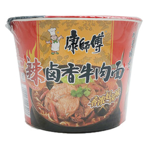 Master Kong Spicy Braised Beef Instant Noodle 114g ~ 康师傅 辣卤香牛肉面 桶装 114g