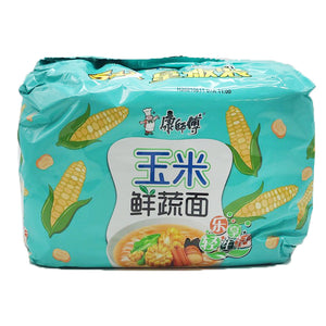 Master Kong Sweetcorn Vegetable Instant Noodle 5x103g ~ 康师傅 玉米鲜蔬菜面 5连包