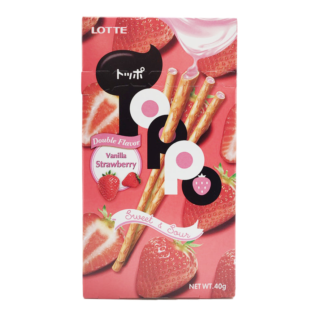 Lotte Toppo Pretzel Vanilla Strawberry Flavour 40g ~ 乐天 夹心百利滋 香草草莓味 40g