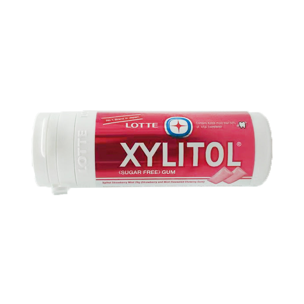 Lotte Xylitol Chewing Gum Strawberry Mint Flavour 29g ~ 乐天 口香糖 草莓薄荷味 29g