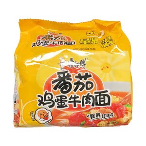 Mater Kong Instant Noodle Egg Tomato Beef ~ 康師傅蕃茄雞蛋牛肉麵五包裝