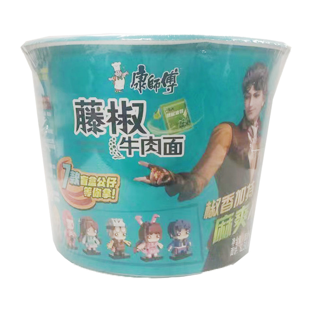 Mater Kong Bowl Noodle Green Pepper Beef 104g ~ 康師傅藤椒牛肉桶麵 104g