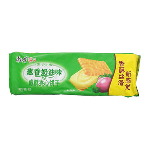 Master Kong Salty Scallion Cream Sandwich 80g ~ 康師傅蔥香奶油咸酥夾心 80g