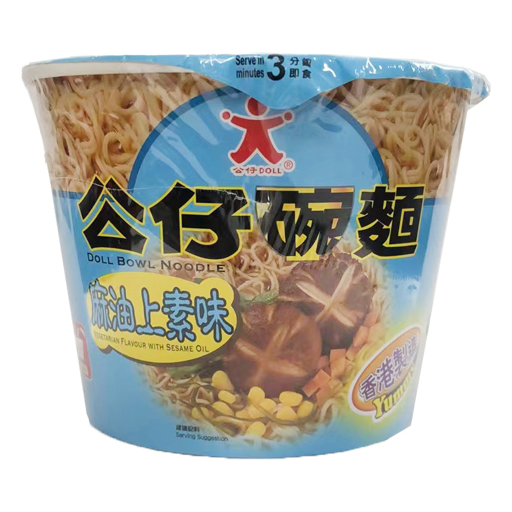 Doll Bowl Noodle Vegetarian Flavor With Sesame Oil 107g ~ 公仔碗面 麻油上素味 107g