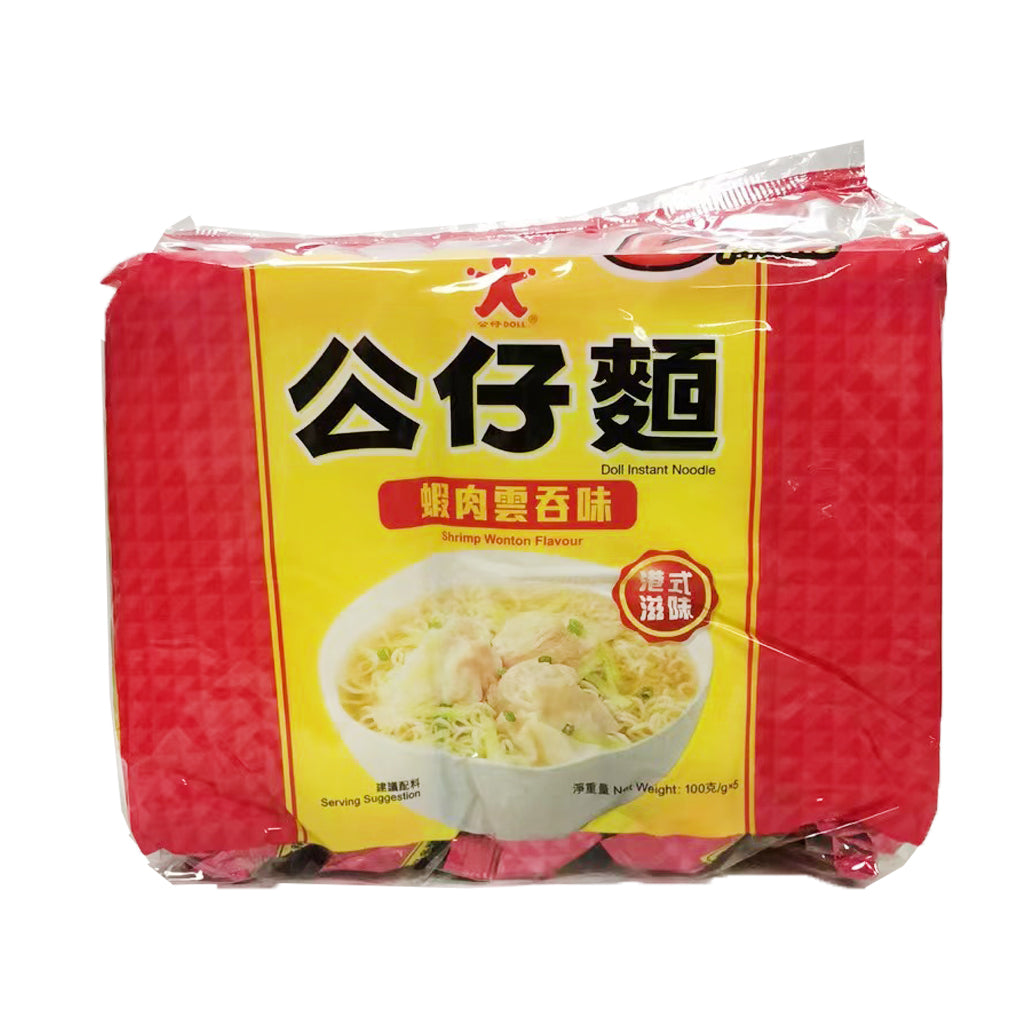 Doll Instant Noodle Shrimp Wonton Flavour 5x100g ~ 公仔面 虾肉云吞味 5x100g