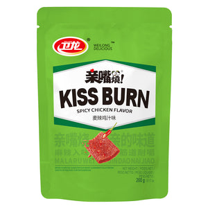Wei Long Kiss Burn Gluten Snacks Spicy Chicken ~ 卫龙 亲嘴烧 麦辣鸡汁味