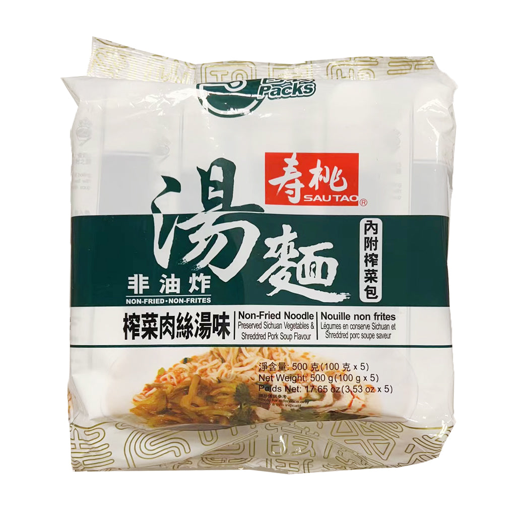 Sau Tao Non Fried Noodle Sichuan Vegetable 500g ~ 寿桃 汤面 榨菜肉丝汤味 500g