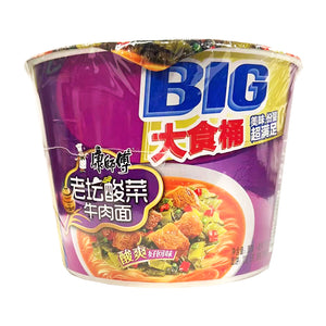 Master Kong Big Bowl Noodle Pickled Cabbage 159g ~ 康师傅 大食桶 老坛酸菜面 159g