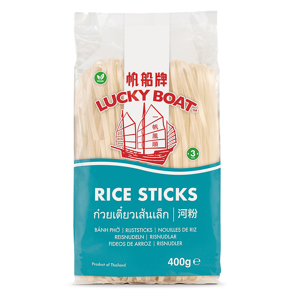 Lucky Boat Rice Stick 3mm 400g ~ 帆船牌 河粉 幼 400g