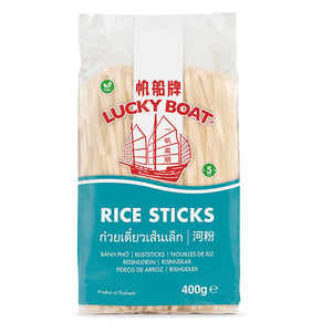 Lucky Boat Rice Stick 5mm 400g ~ 帆船牌 河粉 中 400g