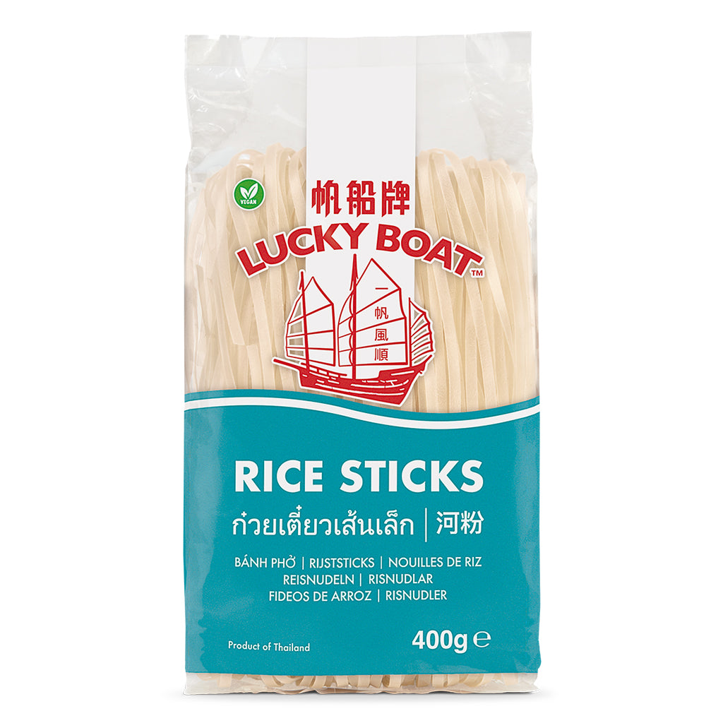 Lucky Boat Rice Stick 10mm 400g ~ 帆船牌 河粉 寬 400g