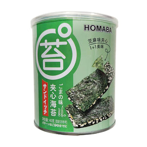 Homaba Sandwich Seaweed Sesame Flavour 40g ~ 苔 夹心海苔 芝麻味 40g