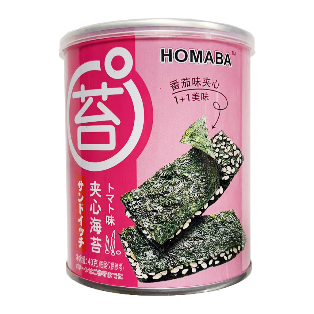 Homaba Sandwich Seaweed Tomato Flavour 40g ~ 苔 夹心海苔 番茄味 40g