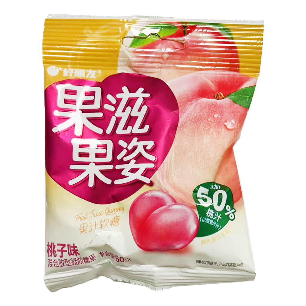 Orion Peach Fruit Gummy 60g ~ 好丽友 果滋果姿 果汁软糖 桃子味 60g