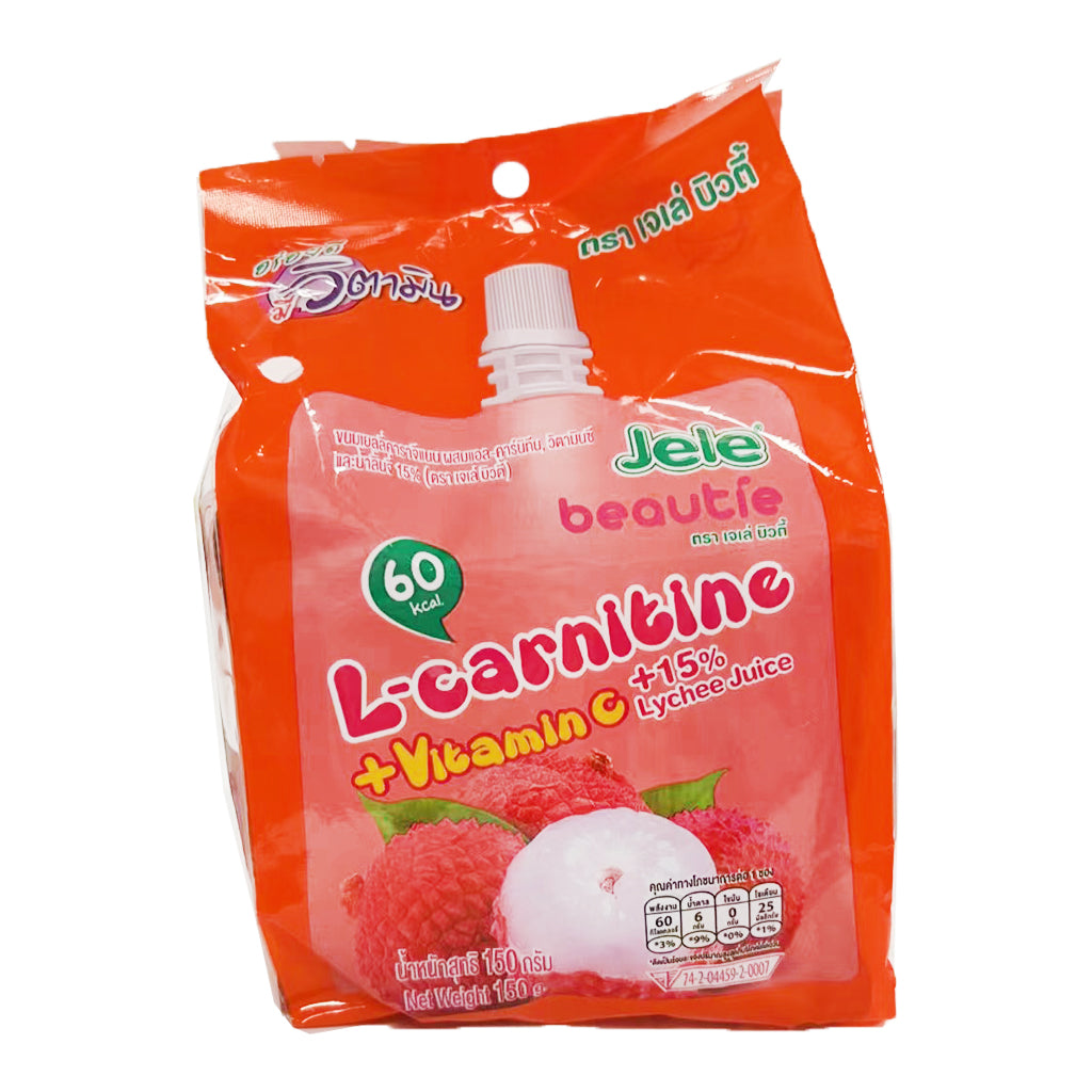 Jele Beautie Jelly Drink Lychee + L-Carnitine 150g ~ Jele Beautie 啫喱饮品 荔枝+卡尼丁 150g