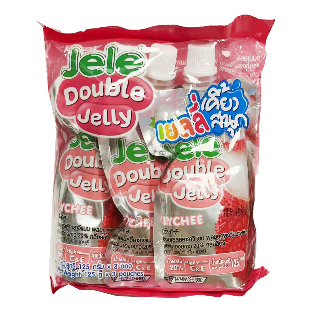 Jele Beautie Jelly Drink Double Jelly Lychee Flavour 3x125g ~ Jele Beautie 双倍啫喱饮品 荔枝味 3x125g