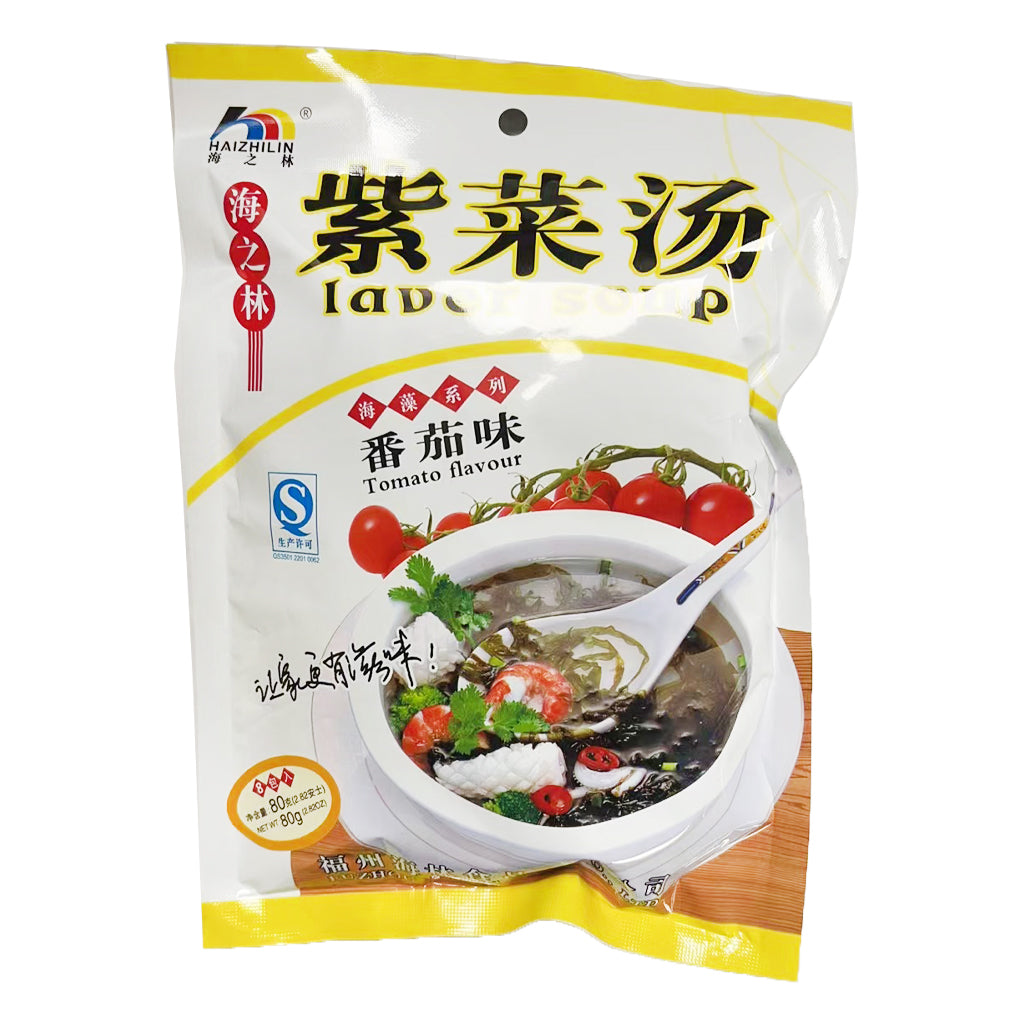 Hai Zhi Lin Laver Soup Tomato Flavour 80g ~ 海之林 紫菜汤 番茄味 80g