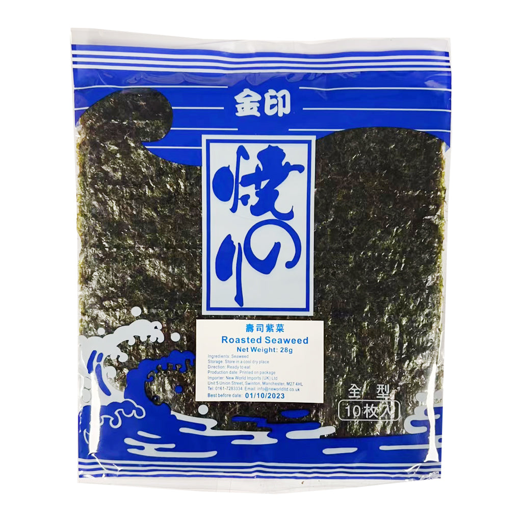 Jin Yin Roasted Seaweed 28g ~ 金印 寿司紫菜 10片 28g