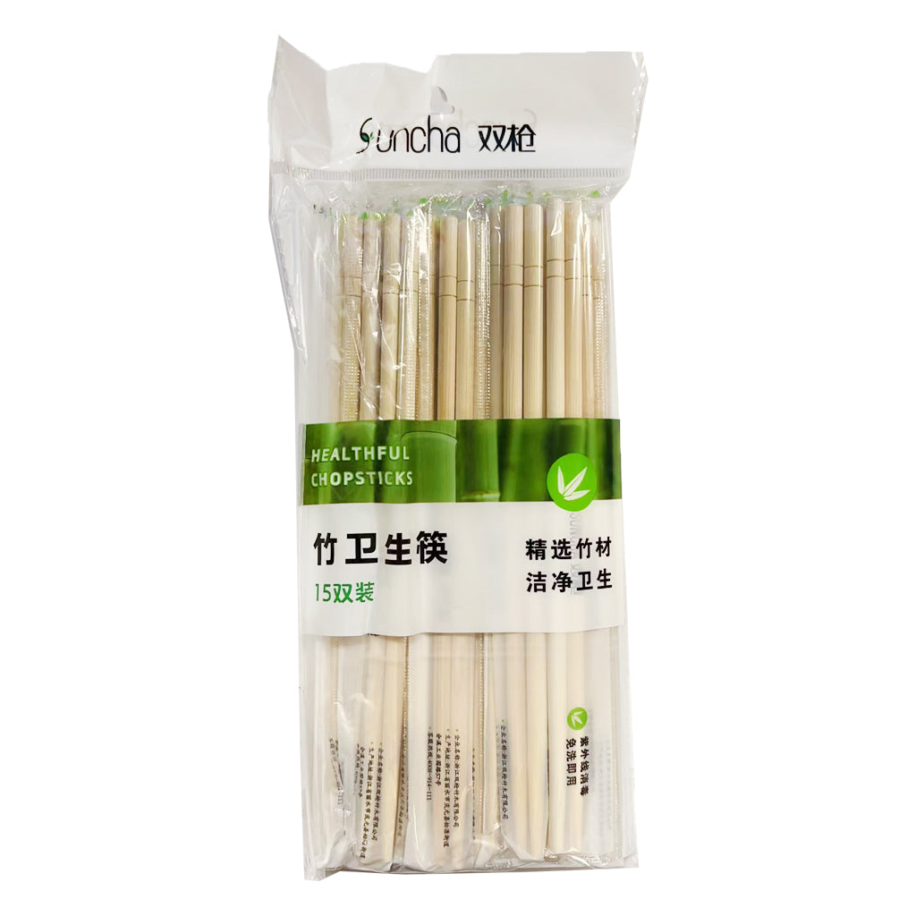 Suncha Bamboo Chopstick 15pairs ~ 双枪 竹卫生筷 15双