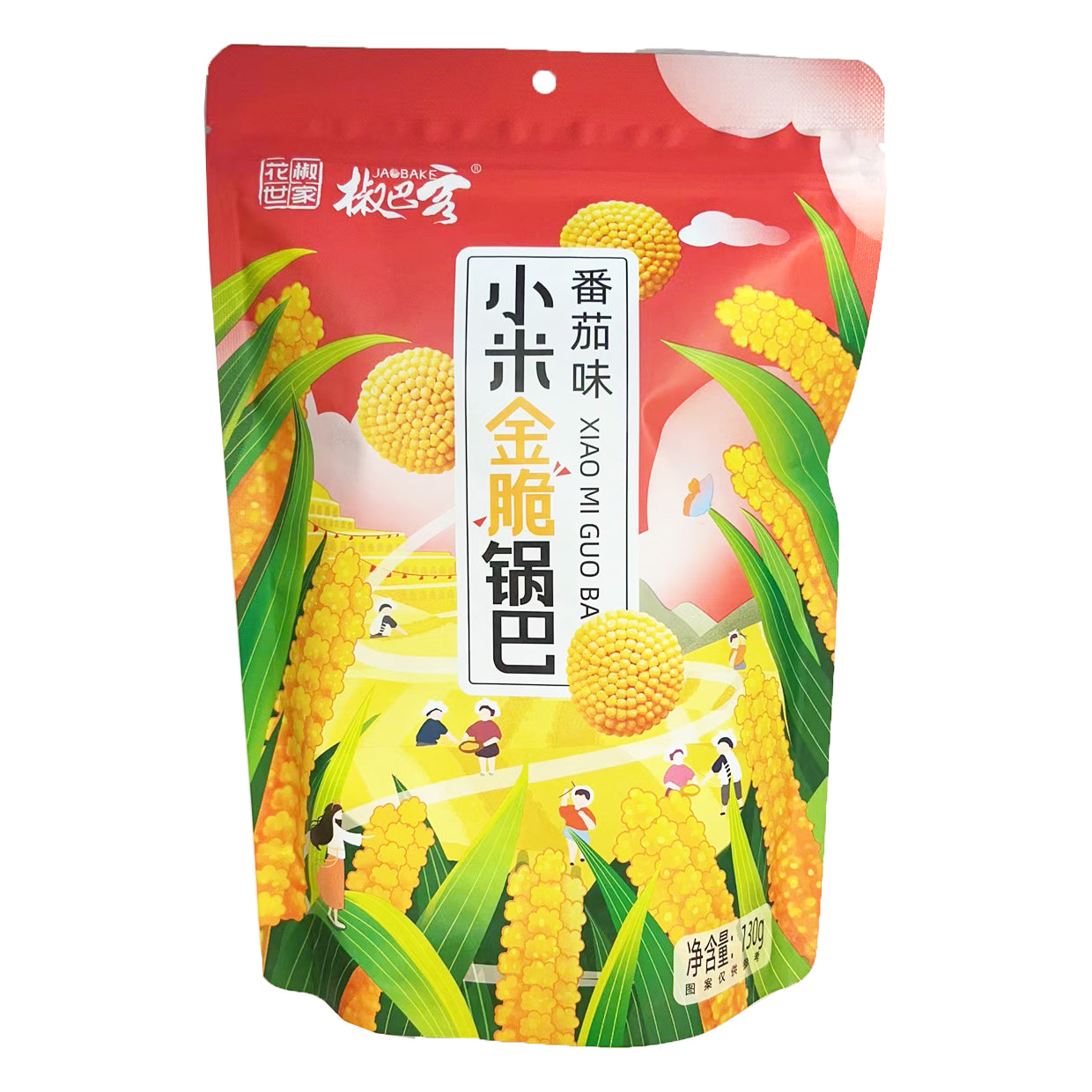 Hua Jiao Shi Jia Millet Cracker Tomato Flavour 130g ~ 花椒世家 小米金脆锅巴 番茄味 130g