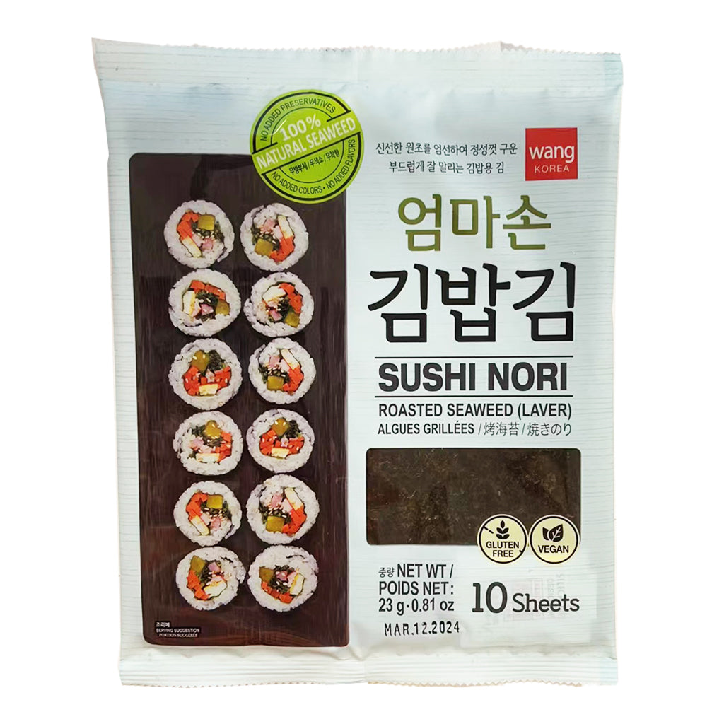 Wang Korea Sushi Nori Roasted Seaweed Laver 23g ~ Wang Korea 烤海苔 23g