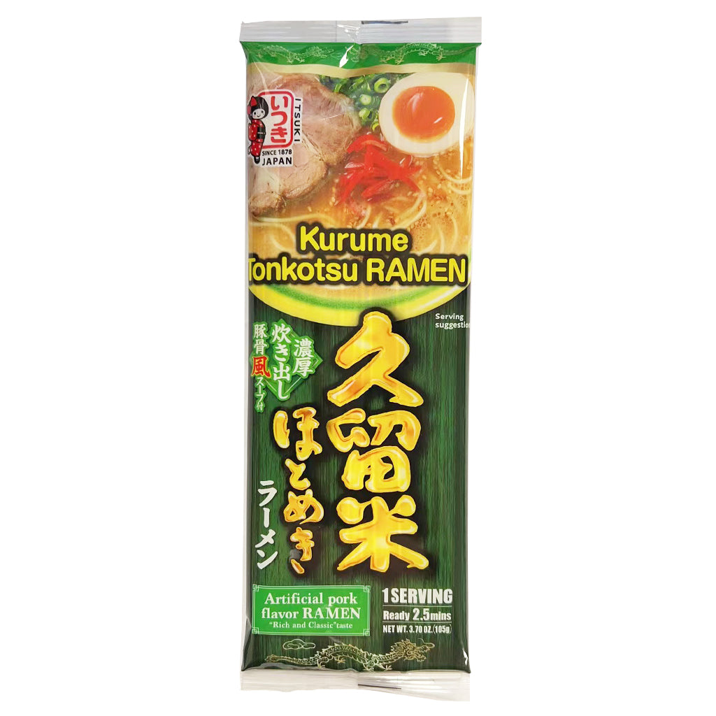 Itsuki Kurume Hotomeki Ramen Artifical Pork Flavor 105g ~ Itsuki 久留米浓汤风味拉面 豚骨味 105g