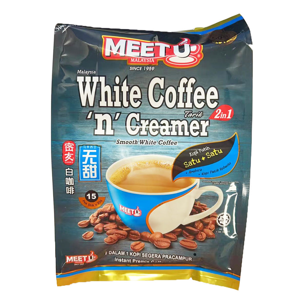 MEETU White Coffee N Creamer 2 In 1 375g ~ 密友 二合一 无甜白咖啡 375g