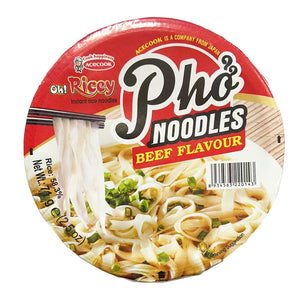 Acecook Oh Ricey Bowl Pho Noodles Beef Flavour 70g ~ 廚師碗裝牛肉味河粉 70g